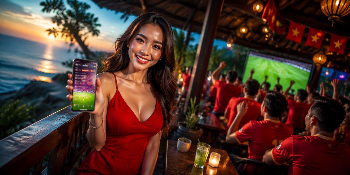 Người chơi cá cược bóng đá đang theo dõi tỷ số trên bãi biển Đà Lạt
